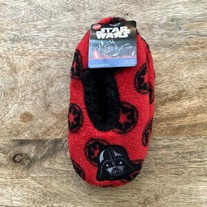 New: M/L Kids Darth Vader Snuggle Toe Slippers w/ Gripper Bottom